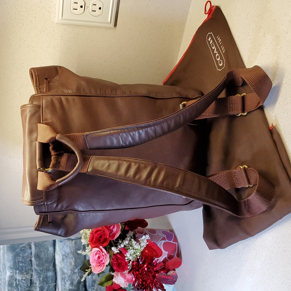 USA 🇺🇲 Vintage COACH #0529 Mahogany Leather Backpack - Picture 4 of 12